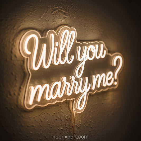Will You Marry Me? | Wedding Neon Sign for Proposals - NeonXpertSmallWhite