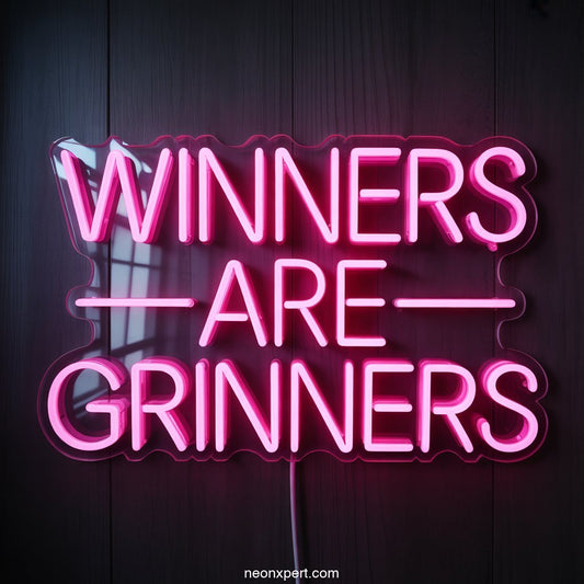 Winners Are Grinners Neon Sign Decor - NeonXpertSmallWhite