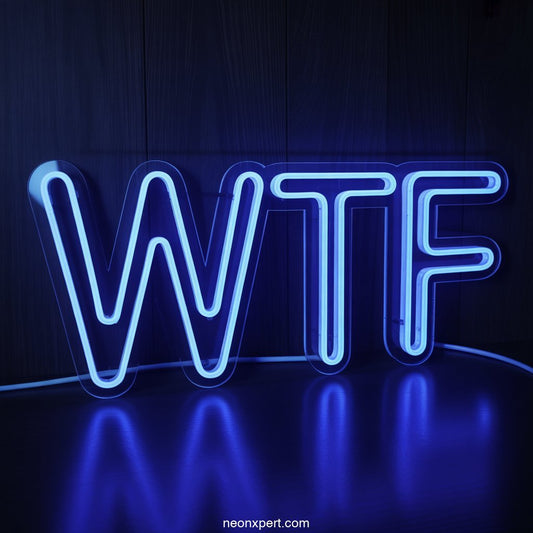 WTF (Where’s the Food) Neon Sign Decor - NeonXpertSmallWhite