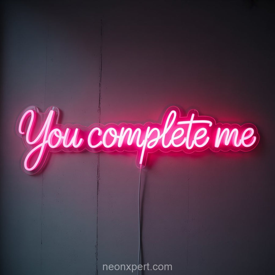You Complete Me | Wedding Neon Sign for Memorable Celebrations - NeonXpertSmallWhite