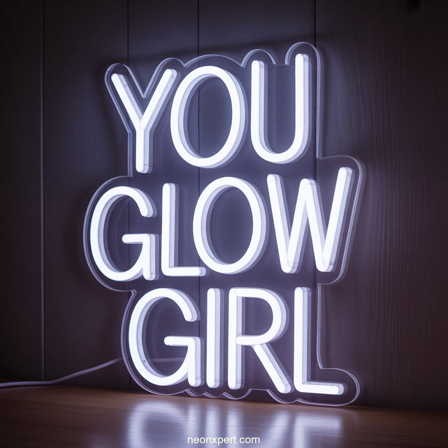 You Glow Girl Neon Sign Decor - NeonXpertSmallWhite