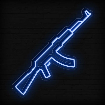 AK47 Gun Neon Sign: Ultimate LED Light Game Room Decor - NEONXPERT