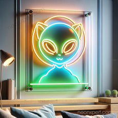 Alien Cat LED Neon Sign – LED Light Decor for Cat and Sci-Fi Lovers - NeonXpert