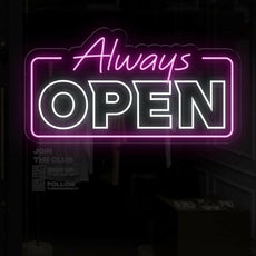 Always Open LED Neon Sign for Home Door | Neon Light-Up Sign - NEONXPERT