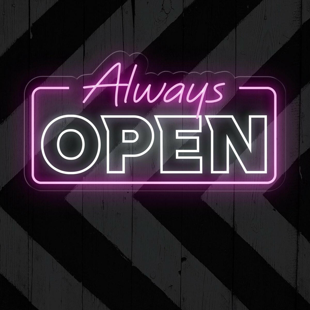 Always Open Sticker Always Open LED Neon Sign for Home Door | Neon Light-Up Sign - NeonXpert