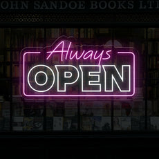 Always Open LED Neon Sign for Home Door | Neon Light-Up Sign - NEONXPERT