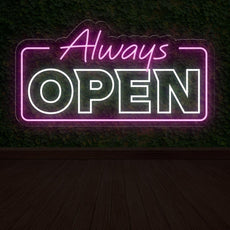 Always Open LED Neon Sign for Home Door | Neon Light-Up Sign - NEONXPERT