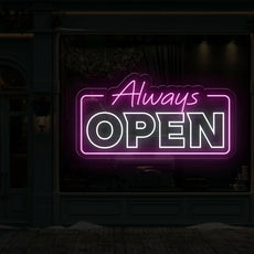 Always Open LED Neon Sign for Home Door | Neon Light-Up Sign - NEONXPERT