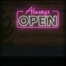 Always Open LED Neon Sign for Home Door | Neon Light-Up Sign - NEONXPERT