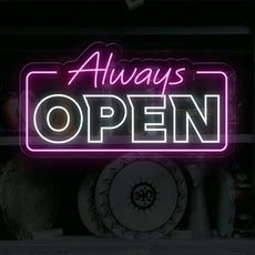 Always Open LED Neon Sign for Home Door | Neon Light-Up Sign - NEONXPERT