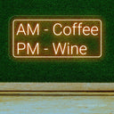 AM Coffee PM Wine - Illuminate Your Space with Humorous Coffee Neon Sign! - NeonXpert