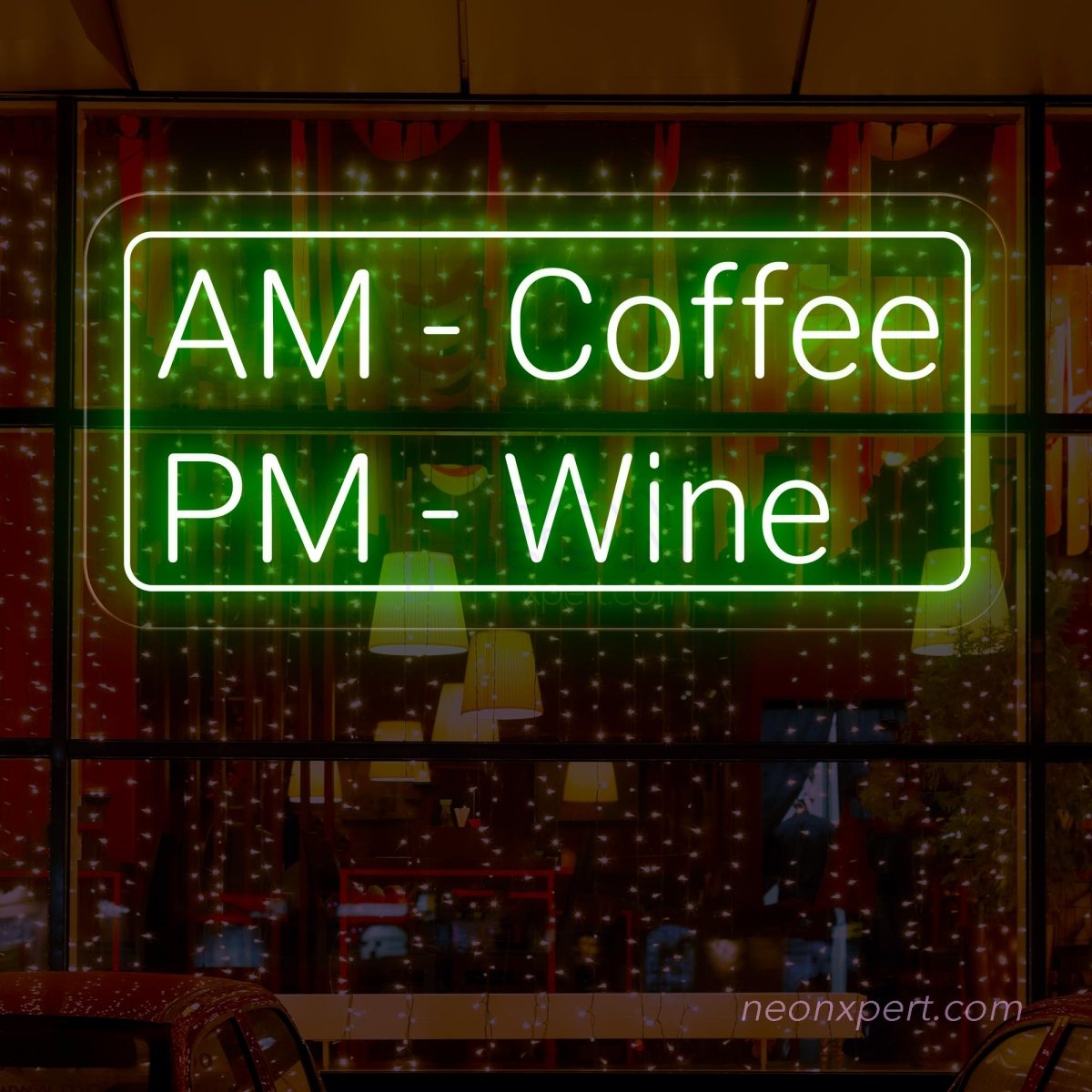 AM Coffee PM Wine - Illuminate Your Space with Humorous Coffee Neon Sign! - NeonXpert