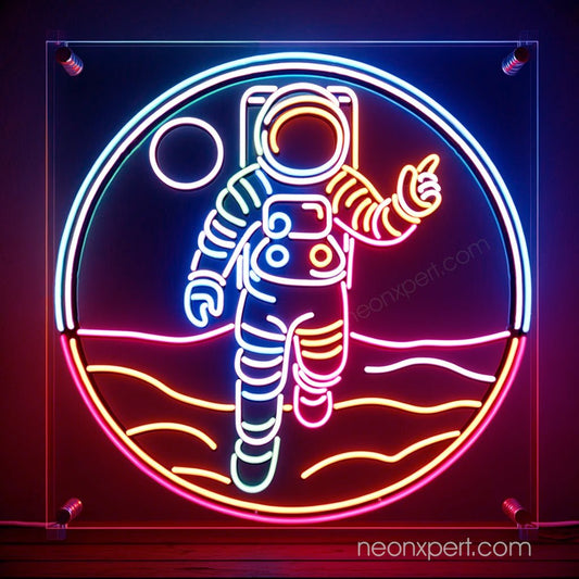 Astronaut Moon LED Neon Sign - NeonXpert