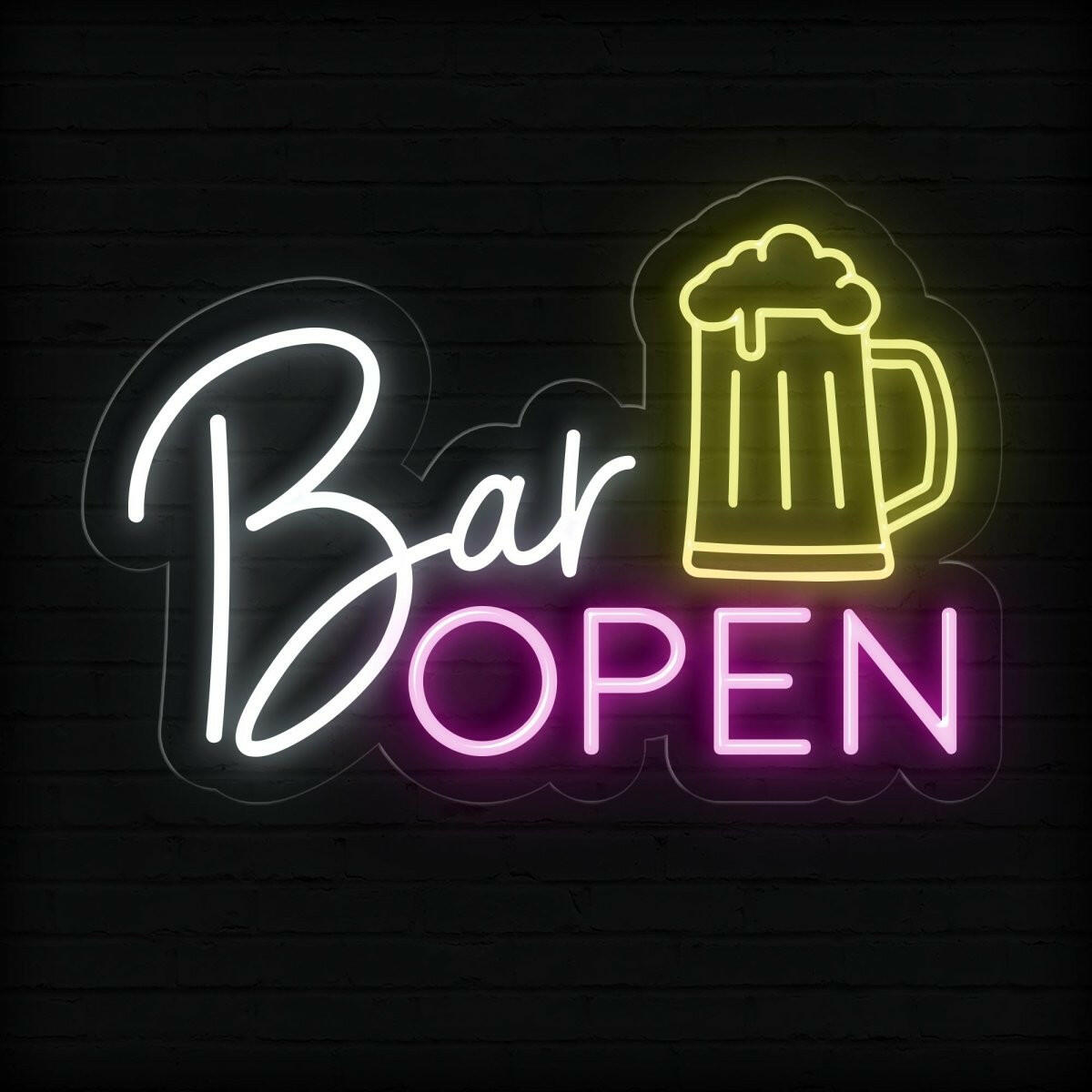 Bar Open LED Neon Sign for Home Bar Light Up Sign