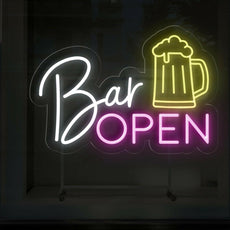 Bar Open LED Neon Sign for Home Bar | Light-Up Sign - NEONXPERT