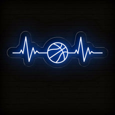 Basketball Heartbeat Neon Sign | Perfect Basketball Room Decor - NEONXPERT