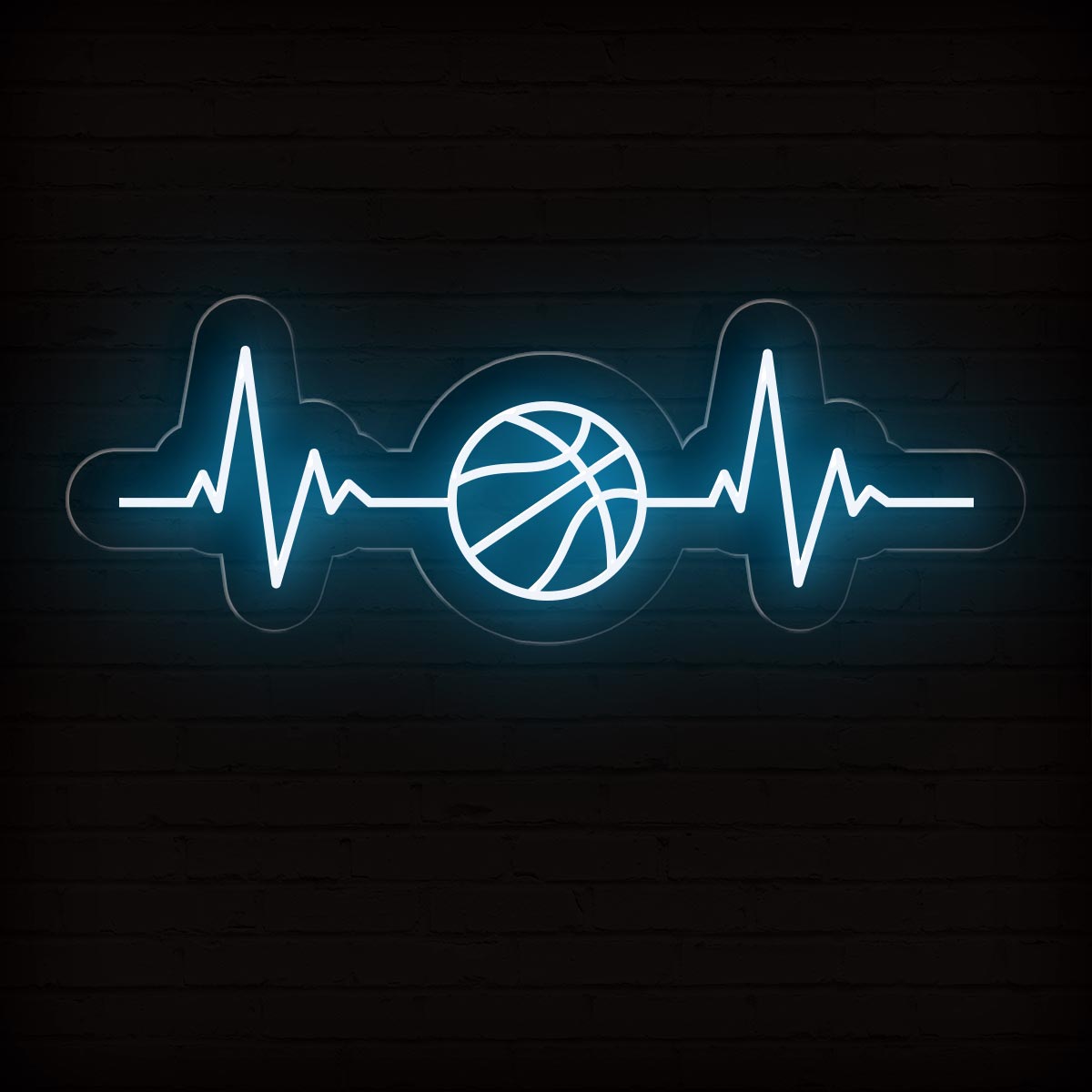 Basketball Heartbeat Neon Sign | Perfect Basketball Room Decor - NEONXPERT