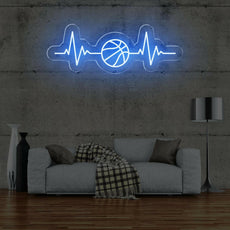 Basketball Heartbeat Neon Sign | Perfect Basketball Room Decor - NEONXPERT