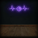 Basketball Heartbeat Neon Sign | Perfect Basketball Room Decor - NEONXPERT