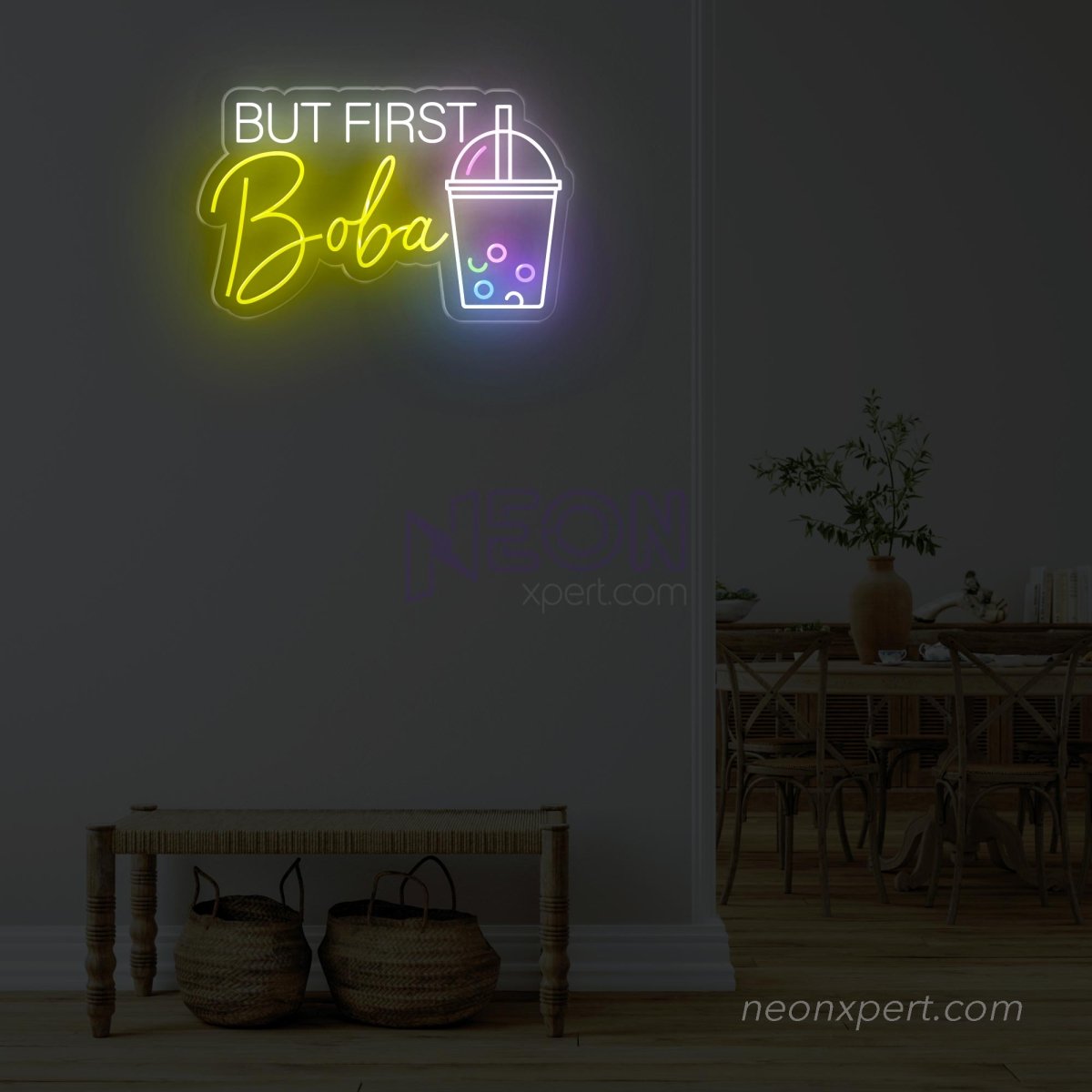 But First Boba LED Sign: Illuminating Boba Bliss for Tea Enthusiasts - NeonXpert