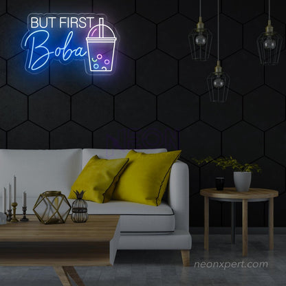 But First Boba LED Sign: Illuminating Boba Bliss for Tea Enthusiasts - NeonXpert
