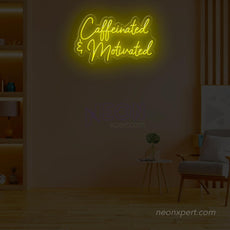 Caffeinated & Motivated Coffee Neon Sign Adding Zest to Your Space - NeonXpert