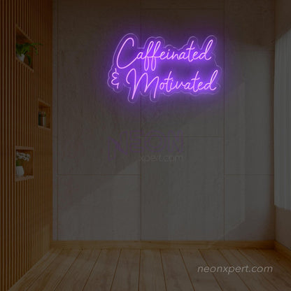 Caffeinated & Motivated Coffee Neon Sign Adding Zest to Your Space - NeonXpert
