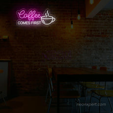 Coffee Comes First LED Neon Sign - Prioritize Your Space - NeonXpert