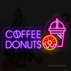 Coffee Donuts LED Neon Sign: Radiate Your Space with Brew and Treats - NeonXpert