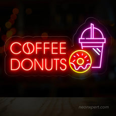 Coffee Donuts LED Neon Sign: Radiate Your Space with Brew and Treats - NeonXpert