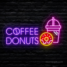 Coffee Donuts LED Neon Sign: Radiate Your Space with Brew and Treats - NeonXpert