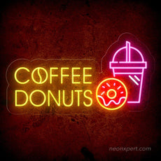 Coffee Donuts LED Neon Sign: Radiate Your Space with Brew and Treats - NeonXpert