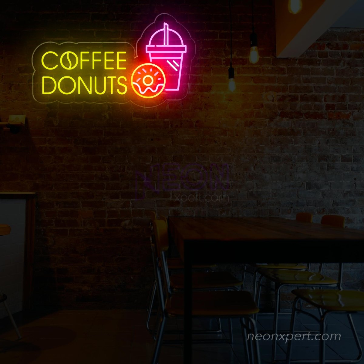 Coffee Donuts LED Neon Sign: Radiate Your Space with Brew and Treats - NeonXpert