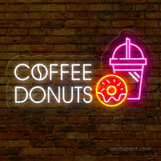 Coffee Donuts LED Neon Sign: Radiate Your Space with Brew and Treats - NeonXpert