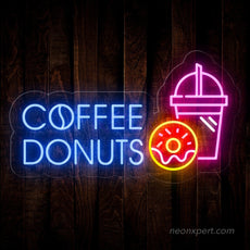 Coffee Donuts LED Neon Sign: Radiate Your Space with Brew and Treats - NeonXpert