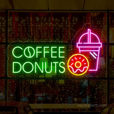 Coffee Donuts LED Neon Sign: Radiate Your Space with Brew and Treats - NeonXpert