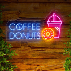 Coffee Donuts LED Neon Sign: Radiate Your Space with Brew and Treats - NeonXpert