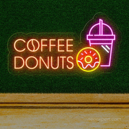 Coffee Donuts LED Neon Sign: Radiate Your Space with Brew and Treats - NeonXpert