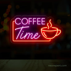 Coffee Time Neon Sign - Savor the Moment - NeonXpert