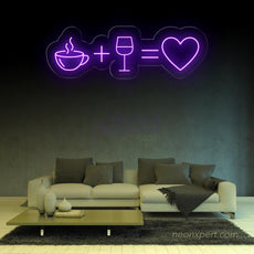 Coffee & Wine is Love Neon Sign - A Dual Delight for your Place - NeonXpert