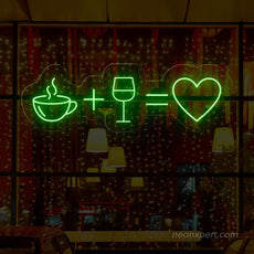 Coffee & Wine is Love Neon Sign - A Dual Delight for your Place - NeonXpert