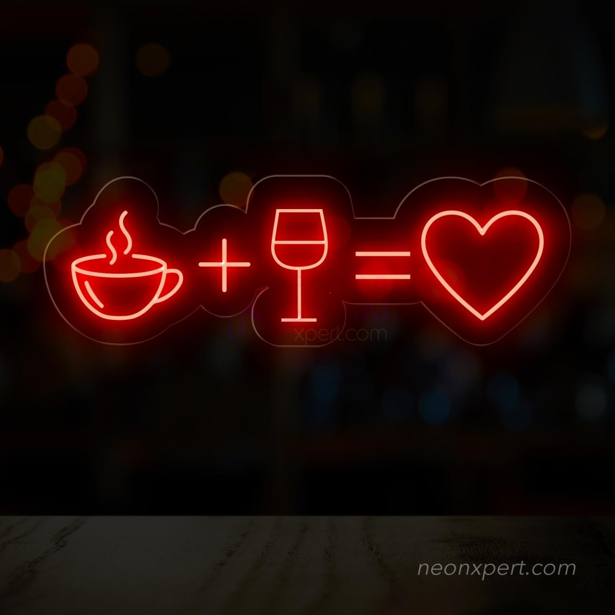 Coffee & Wine is Love Neon Sign - A Dual Delight for your Place - NeonXpert