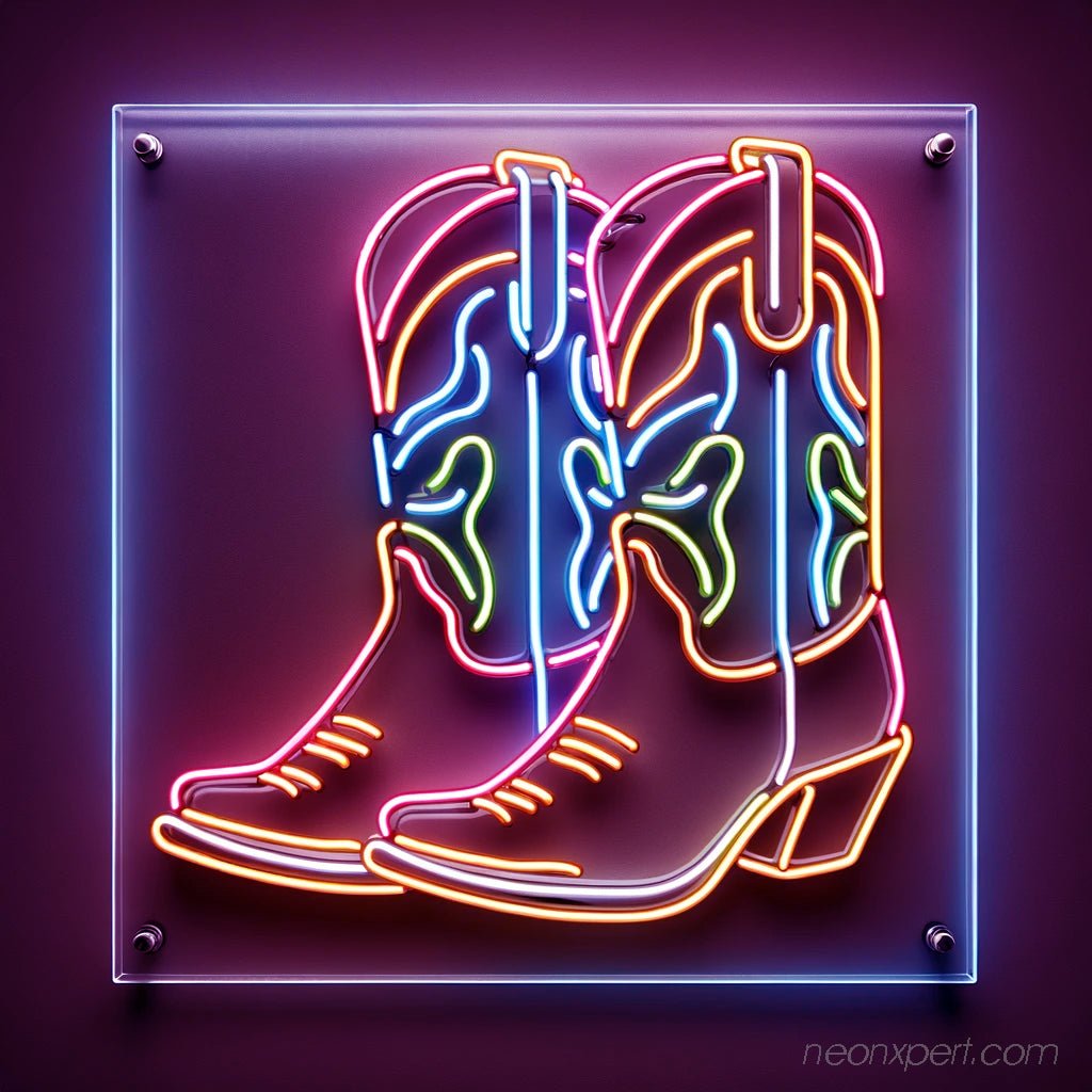 Cowboy Boots Neon Sign – Rustic Western Glow for Your Walls - NeonXpert