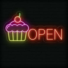 Cupcake Open Neon Sign | Sweet Delights Await! - NEONXPERT