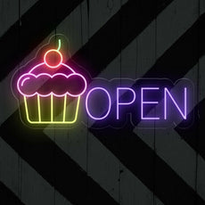 Cupcake Open Neon Sign | Sweet Delights Await! - NEONXPERT