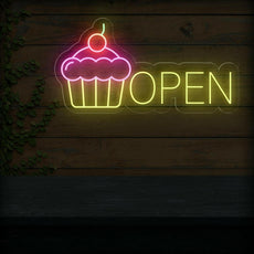 Cupcake Open Neon Sign | Sweet Delights Await! - NEONXPERT