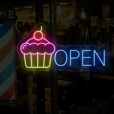 Cupcake Open Neon Sign | Sweet Delights Await! - NEONXPERT