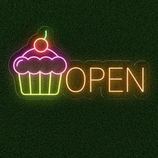 Cupcake Open Neon Sign | Sweet Delights Await! - NEONXPERT