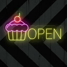 Cupcake Open Neon Sign | Sweet Delights Await! - NEONXPERT