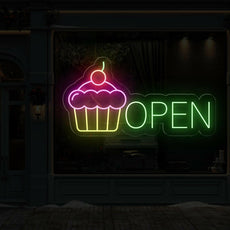 Cupcake Open Neon Sign | Sweet Delights Await! - NEONXPERT